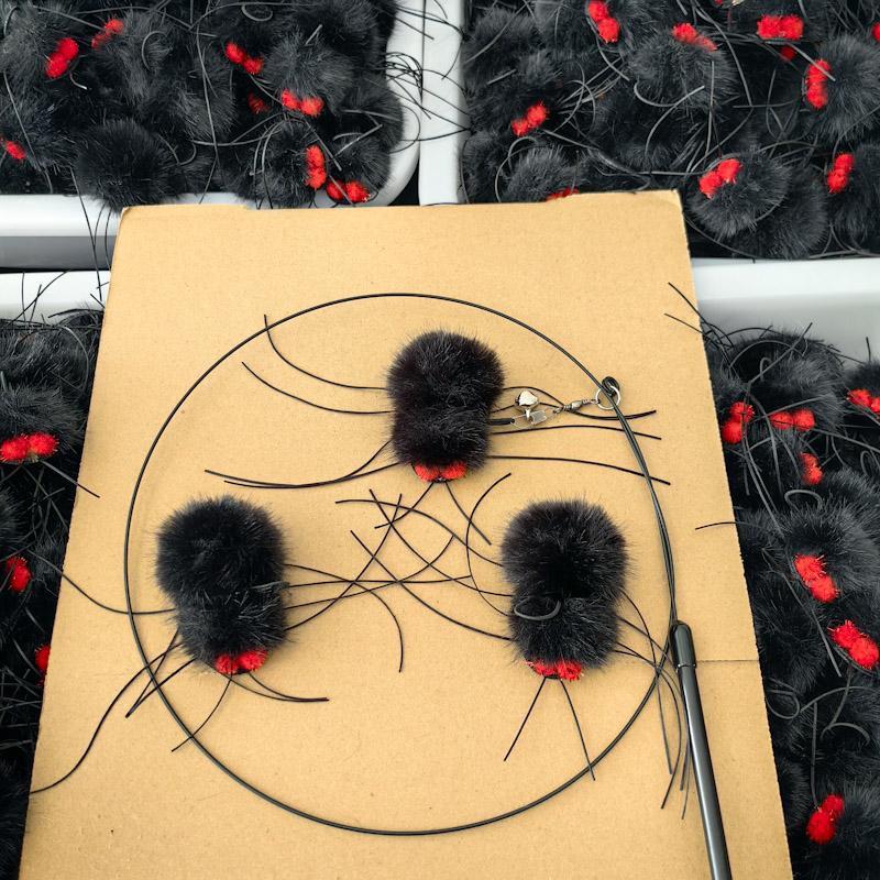 Cat Toy Replacement Insect Heads: Spider & Bee Teasing Stick Accessories for Self-Entertainment