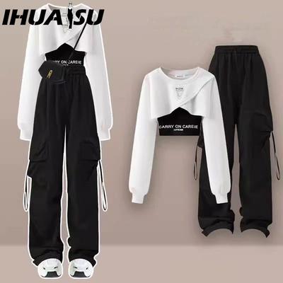 Dopamine Cool and Cool Salt Style Girl Cool and Stylish Street Work Pants, Hot Girl Suit, School Uniform, Three-piece Hoodie