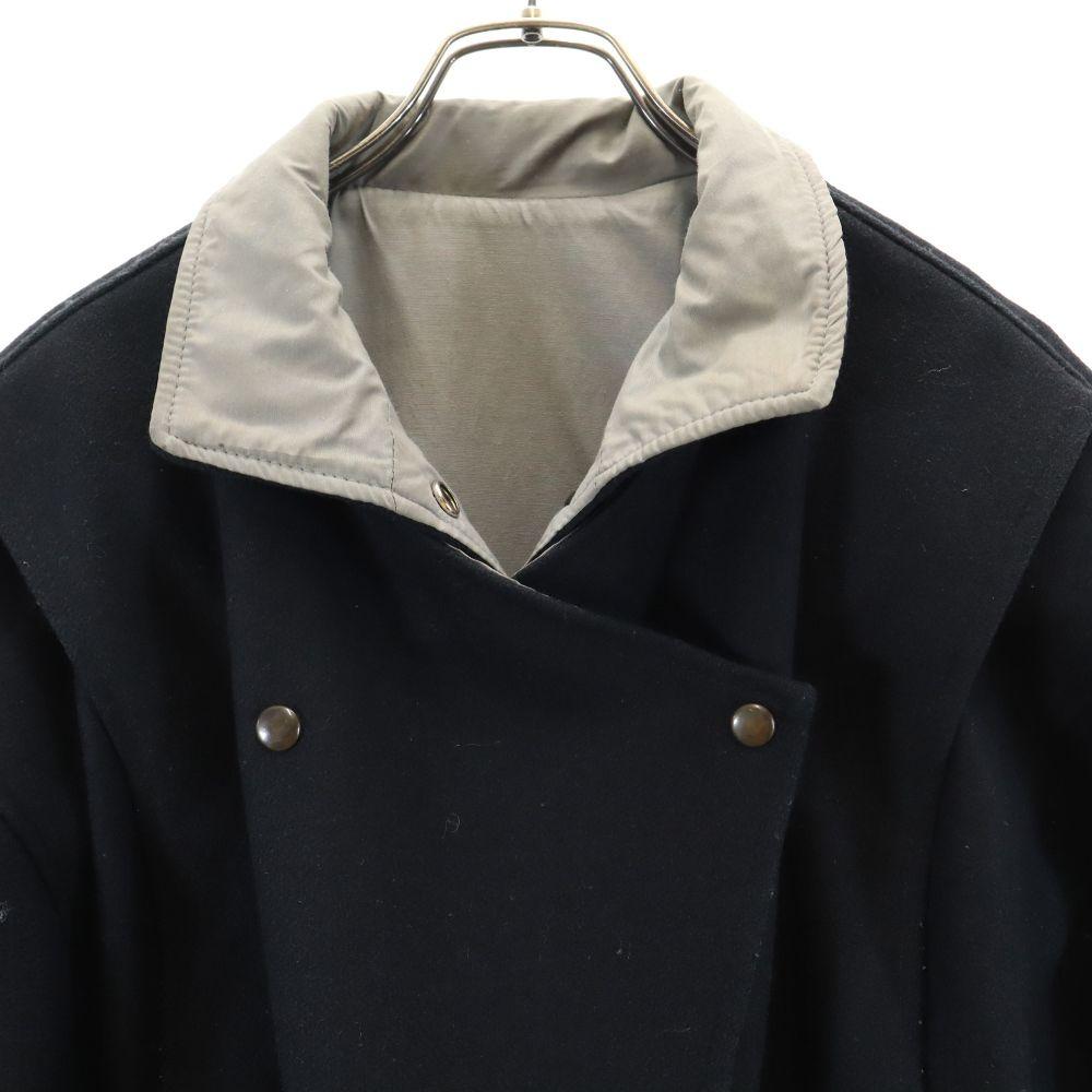 VINTAGE 70s reversible Wool jacket 45545 navy/gray Women Used