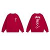 Unisex Oversized Crewneck Fleece-Lined Cotton Sweatshirt With Dice Letter Print Winter Casual Wear