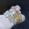 Classic Shape Wedding Rings Available Stack Main Round Cz Plated Gold Dainty Elegant Engagement Finger Ring for Women