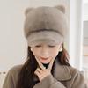 Winter Ladies Mink Hat Sweet Cute Cat Ears with Tail Whole Mink Hat Mink Fur Cap Tide