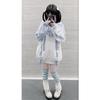 XHSUKADO Yami Kawaii Hoodie with Devil Heart and Ribbon This sweatshirt features a and subculture Perfect for and Available in light blue and Size
