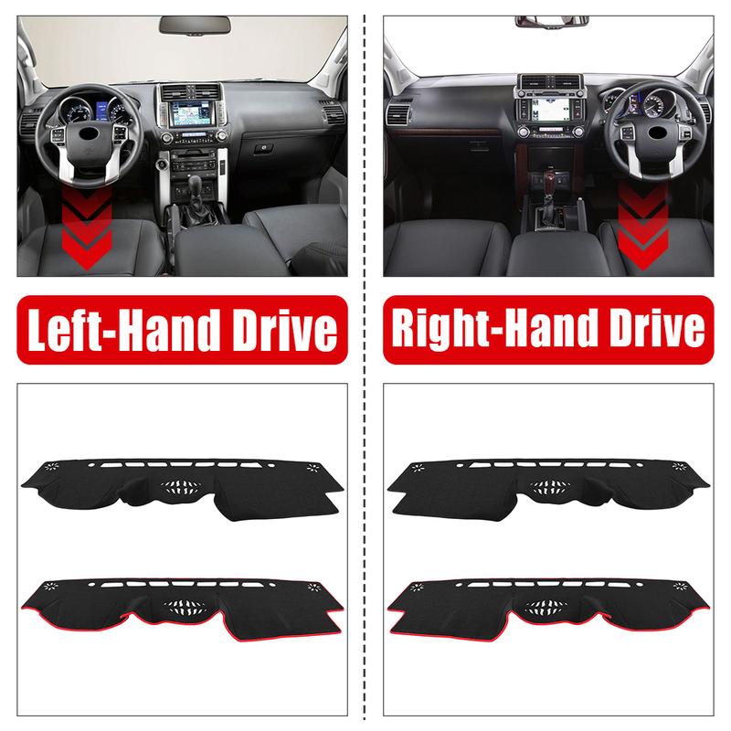 Housse de tableau de bord de voiture Tapis anti-lumière Pour Toyota Land Cruiser Prado 150 J150 2010-2016 2017 2018