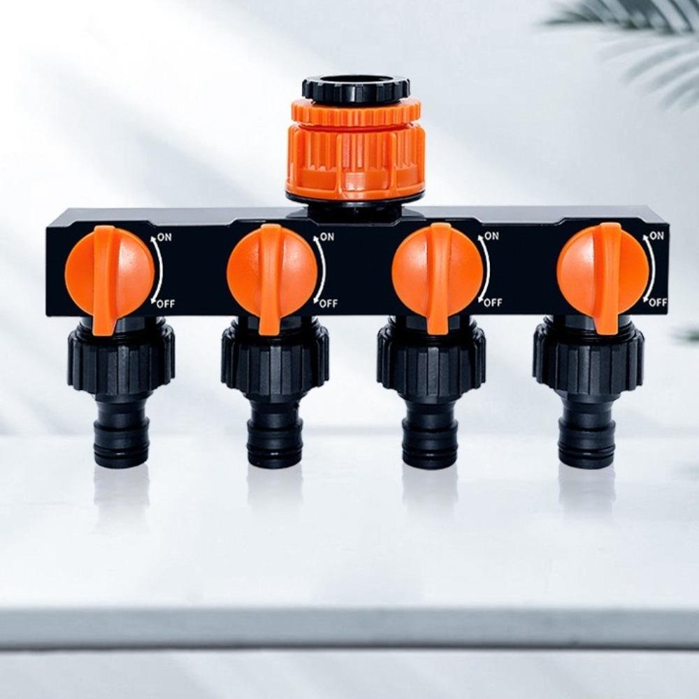 4 Independent Switches Garden Hose Splitter Robust Valve Flexible Hose Connection Hose Connector Splitter Heavy Duty
