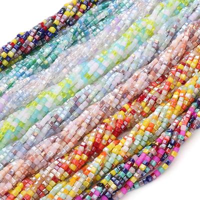 180 Piezas Cuentas Cuadradas de Intervalo para Superficie de Vidrio, para Pulseras Collares Joyería DIY