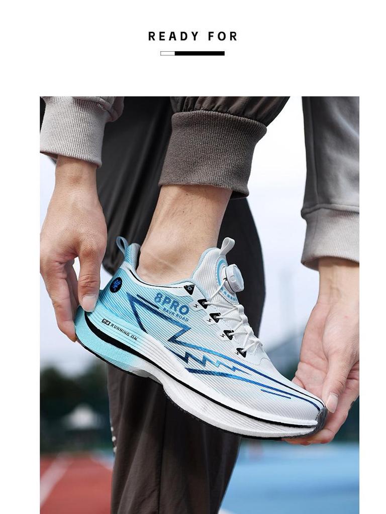 Red Rabbit 8Pro Carbon Fiber Running Shoes with Shock Absorption & Rotary Buckle for Men, Women, Teens, and Students