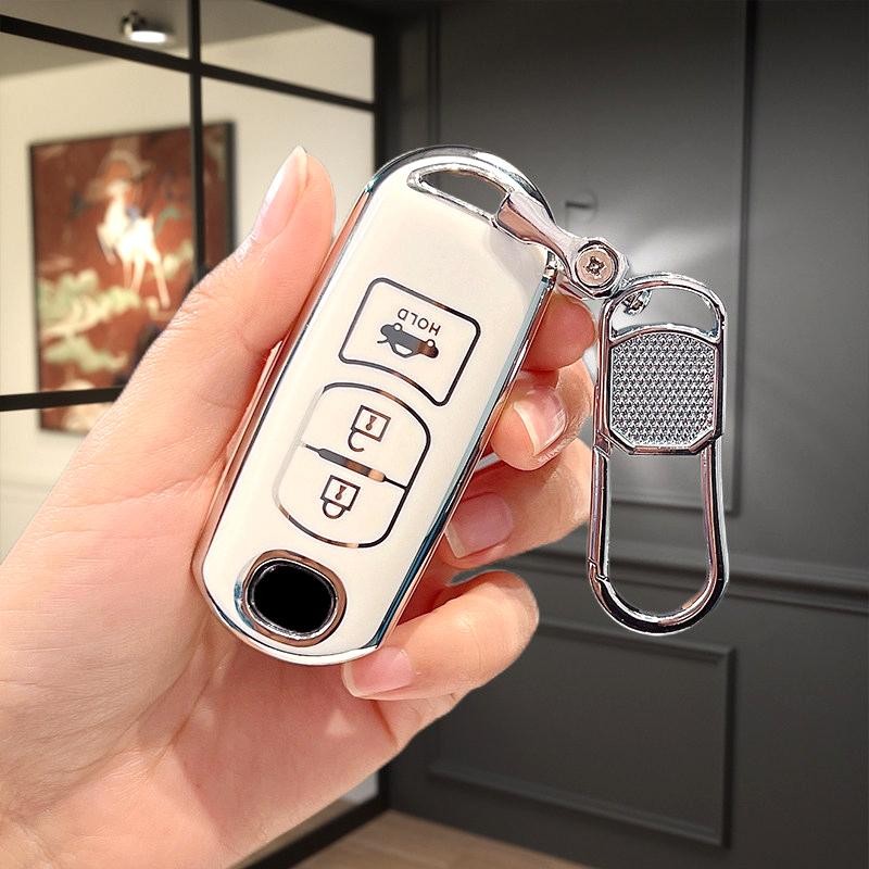 Silver Edge Tpu Car Key Case Keyless Shell Fob For Mazda Cx-3 Cx3 Cx-5 Cx5 Cx7 2 3 5 6 Bl Bm Gj Atenza Axela Demio Cx-9 Cx8