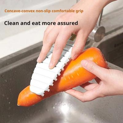 Sebze Meyveler için Havuç Şeklinde Temizleme Fırçası Esnek Kıllar Leke Çıkarma için Çizilmez Ovma Fırçası Çok Bölmeli Derz Tasarımı