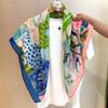 New Chinese Style 90cm Square Scarf Women S Versatile Doli Yarn Scarf For Head And Shoulder
