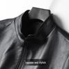 Futing Men's Top-Grain Sheepskin Stand-Collar Leather Jacket