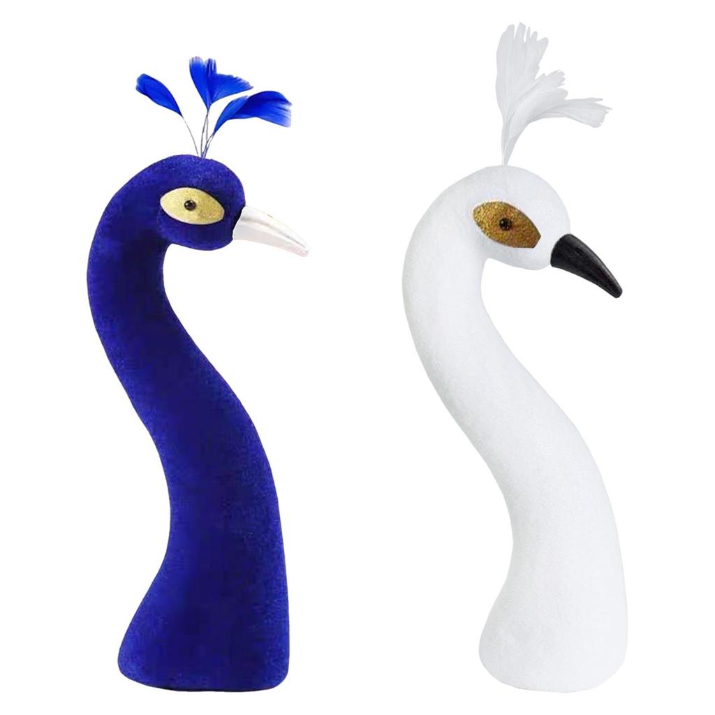 Peacock Mannequin Head, Floral Arrangement Decor, Flower Basket Ornament for Anniversary Thanksgiving Wedding, New Year Party