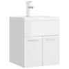 VidaXL Armoire d'Évier Lavabo Intégré, Meuble d'Évier avec Rangement, Armoire de Lavabo de Toilette Salle de Bain, Blanc 3071267