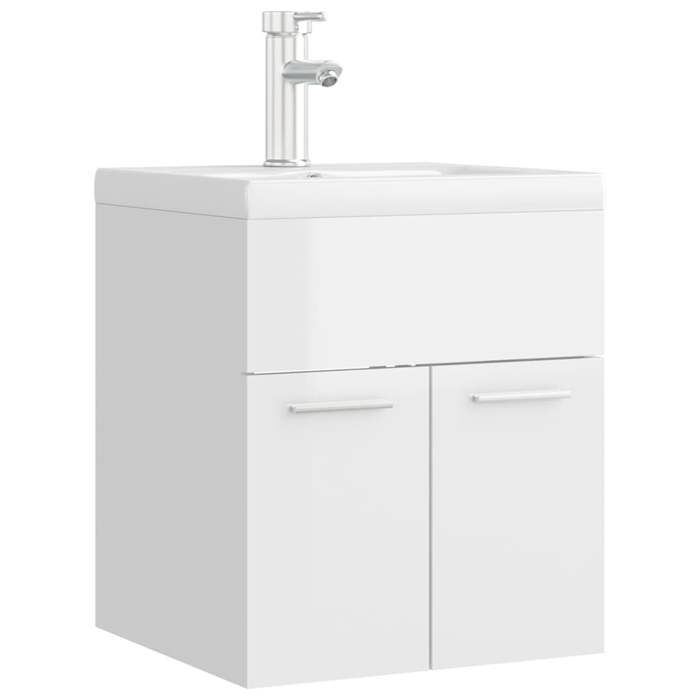 VidaXL Armoire d'Évier Lavabo Intégré, Meuble d'Évier avec Rangement, Armoire de Lavabo de Toilette Salle de Bain, Blanc 3071267