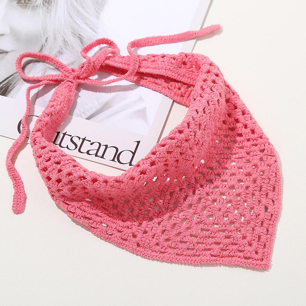 Women Turban Crocheted Headband Solid Color Headwear Knitted Hairband Girls Vacation Photo Prop Lady Turban