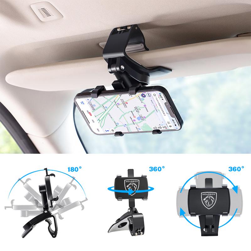 Car Phone Dashboard 360° Holder Rotary Smartphone Valve Stem For Peugeot 5008 508 408 4008 308 3008 208 2008 Landtrek
