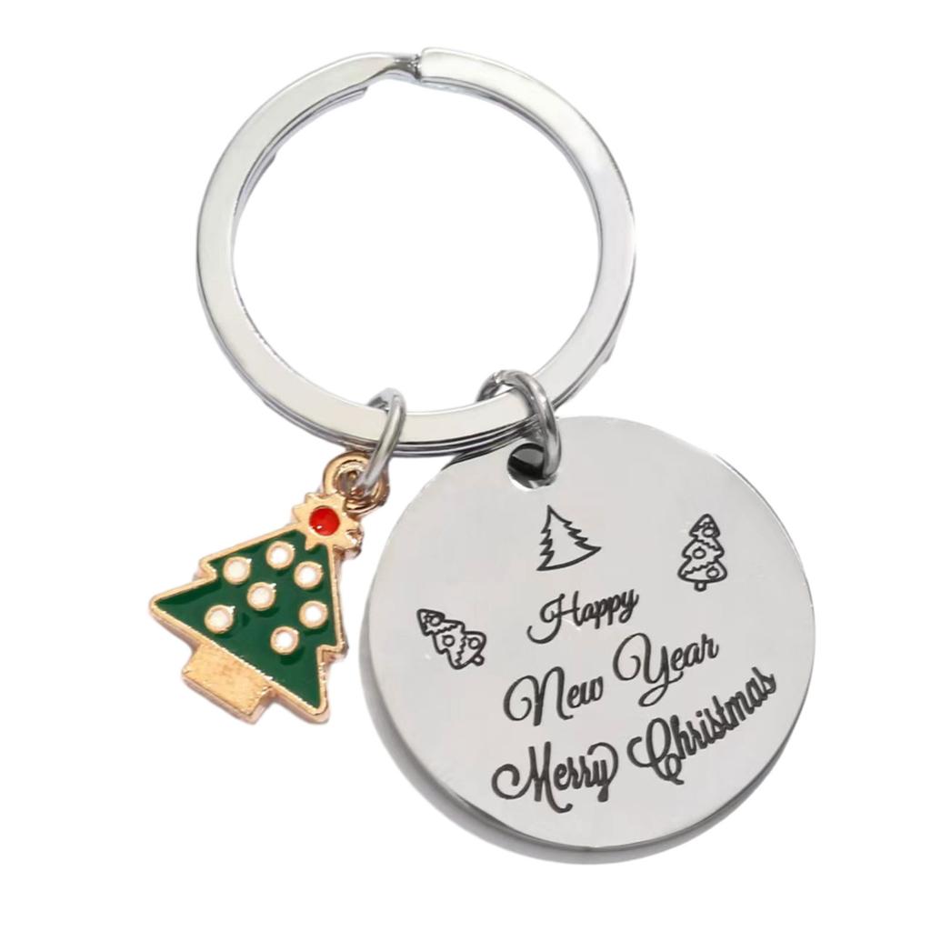 Świąteczny brelok z kółkiem na klucze Noworoczny świąteczny wisiorek Prezent Materiał ze stali nierdzewnej Prezent świąteczny