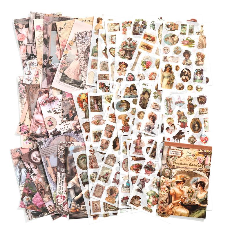 50pcs/pack Sketchbook Victorian Garden Series Romantic Handbook Decorative Materials