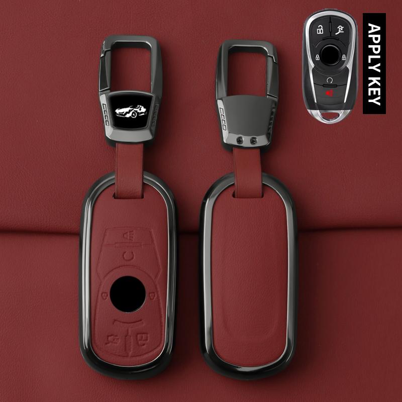 Metal Leather Car Key Case Cover For Buick Encore Envision Excelle Lacrosse Regal Verano Gx Gl6 Protected Shell Fob Accessories