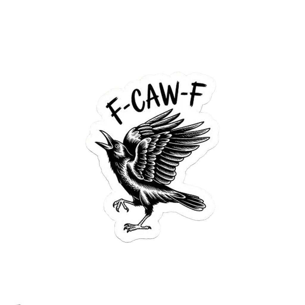 Funny Screaming Chicken Sticker, F Caw F Meme Sticker, Funny Chicken Humor Decal, Sticker, Waterproof Sticker