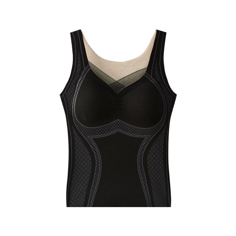 Seamless Cashmere Body Shaping Vest with Built-In Pads - Comfortable, Warm, and Steel Ring-Free for Autumn/Winter