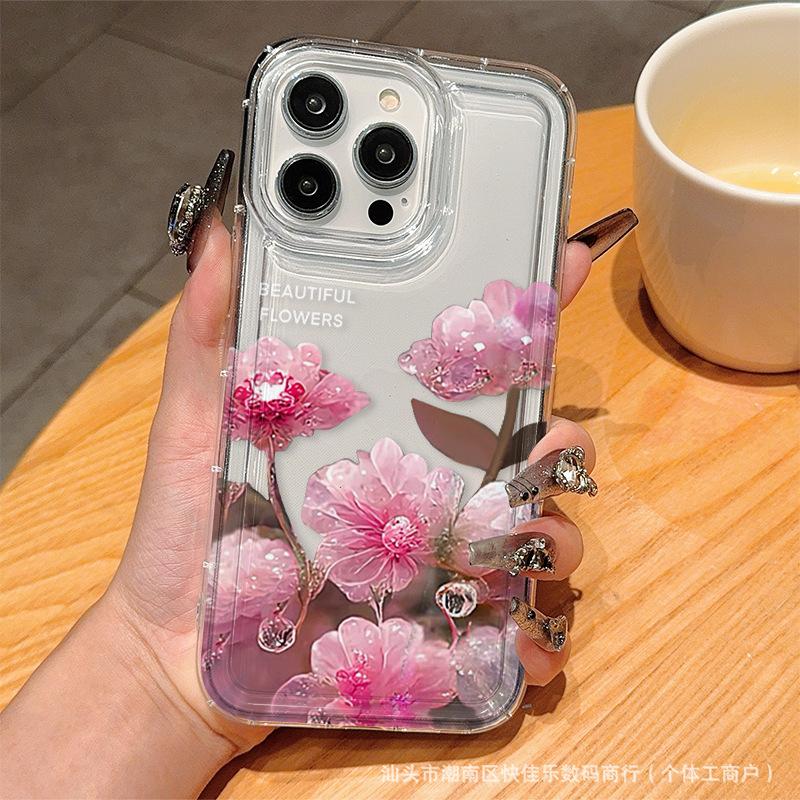 Niche ins wind flower for iPhone16 Apple 11/12/13/14/15Promax mobile phone case 17Air