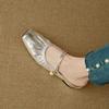 Fashion 2025 Women Slippers Square Toe Low Heel Women Shoes Roman Sliver Women Sandals Gladiator Handmade Ladies Modern Slippers