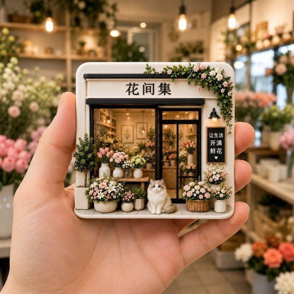 3D Relief Refrigerator Magnet Cute Theme 3D Refrigerator Stickers Kitchen Decor