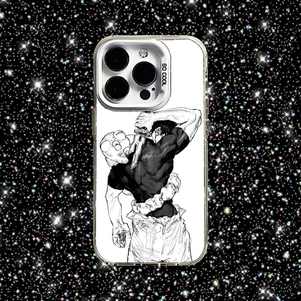 Toji Jujutsu Kaisen Fushiguro Phone Case For iPhone 16,15,14,13,12,11,Pro,XS,Max,Plus,Mini,SE White Candy Matte Shockproof Cover