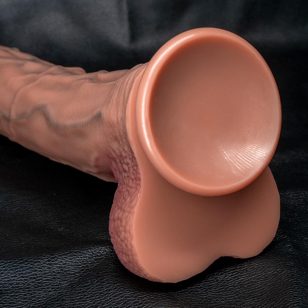 Strap-On Realistic Foreskin Dildo with Suction Cup–Liquid Silicone Huge Artificial Penis Harness,5 Sizes for Beginners To Advanced Players,Real Touch