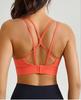 Women's Cross-Back Sports Bra with Thin Straps - Shock-Absorbing and Comfortable Yoga Fitness Wear with One-Piece Cup