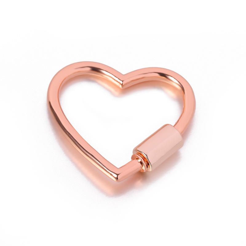 Metal Heart Shape Heart Shaped Opening Clasps Ring Keychain Dog Chain Connection Buckles Bag Lanyards Clip Hook Diy Accessories
