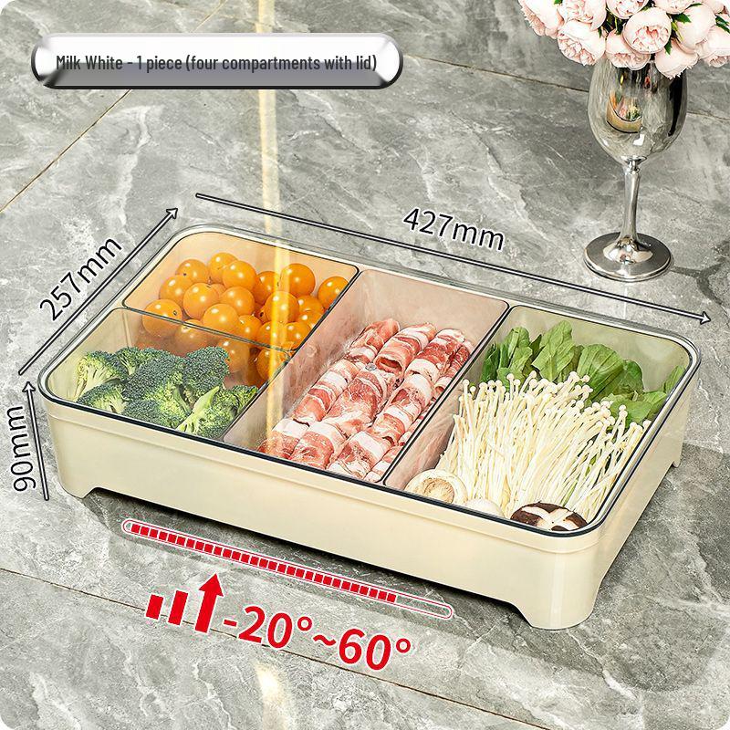 Stackable Compartmented Kitchen Tray with Draining for Hot Pot Side Dish
