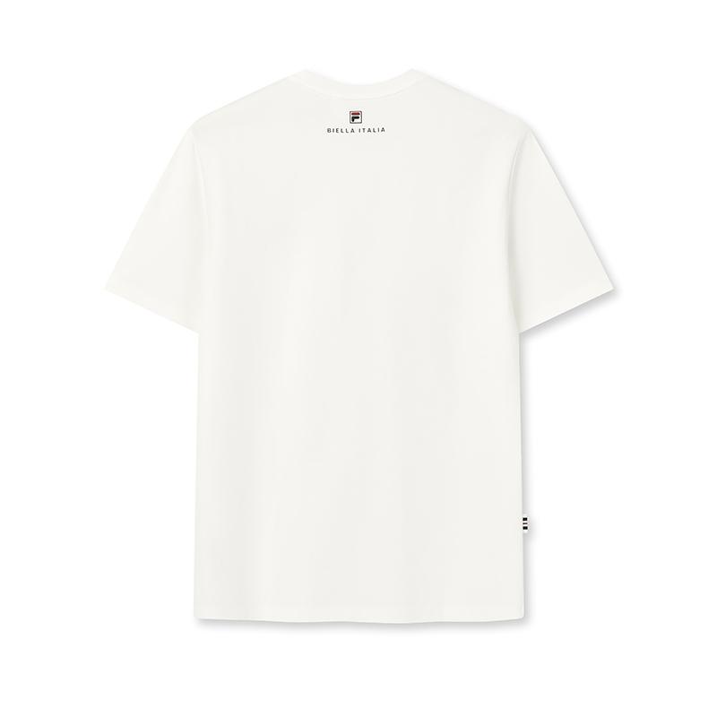 FILA Heritage Simple Classic Basic Casual Sports Versatile Comfortable Short Sleeve T-Shirt Men tops Cloud-White F11M628117FWT