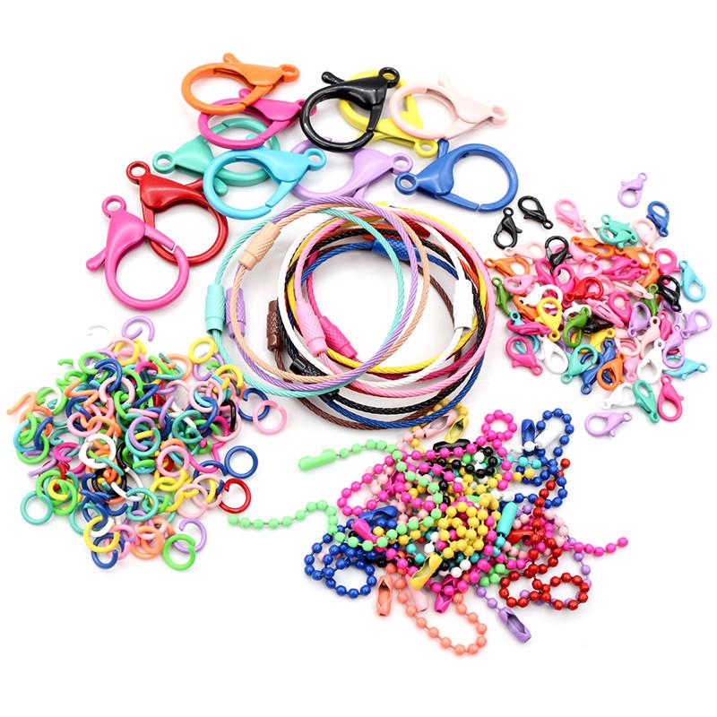 Mixed Styles & Colors Keychain Lobster Clasps with Jump Ring Jewelry Accessories