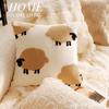 30x50/45x45CM Cute Sheep Throw Pillow Cover Simple Brown Cartoon Stamping Waist Cushion Cover Decor Home Decorative Pillowcase