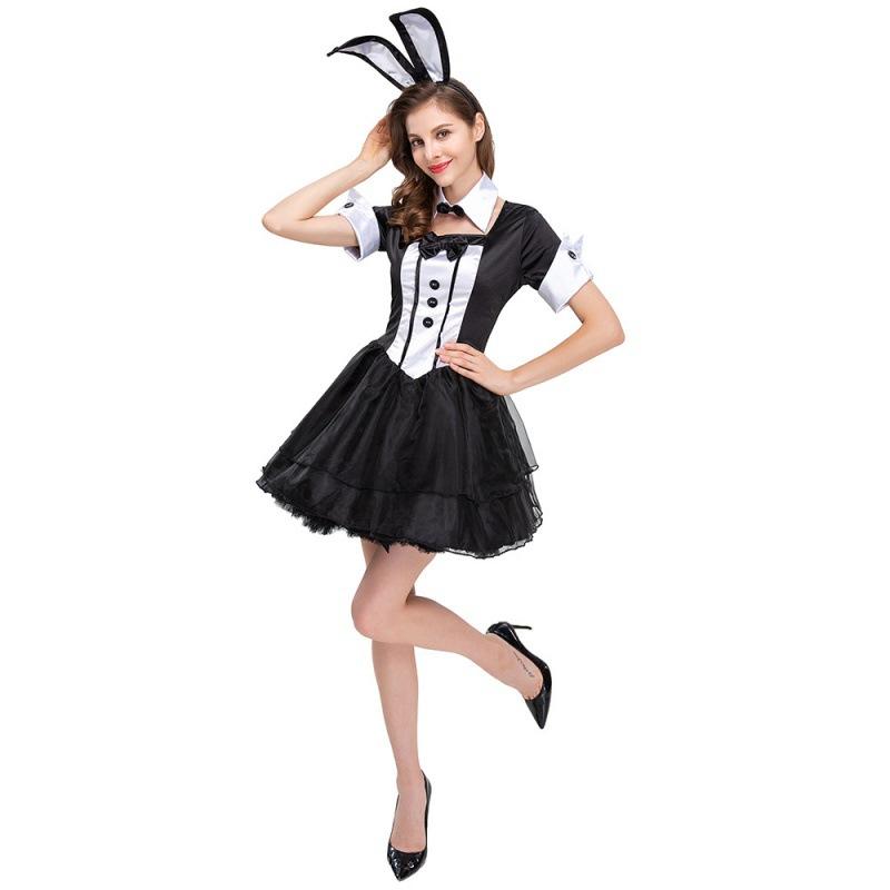 

Веселый и кокетливый костюм зайчика для празднования Хэллоуина и Пасхи, изготовленный из мягкого полиэстера для комфорта XL