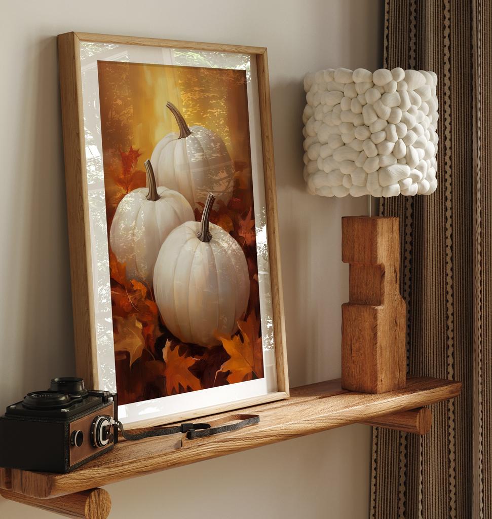 Retro Dýně a Kohout Plátno Tisky Podzimní Venkovské Nástěnné Umění Plakáty pro Moderní Obývací Pokoj Halloween Vánoční Domácí Dekorace