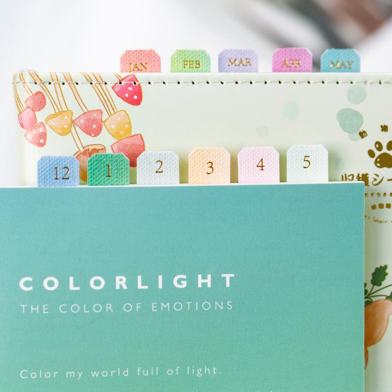 Fromthenon Magic Color Index Sticker Diary Planner Foil Gold Monthly Bookmark Notebook & Journal Month Tab Decorative Stationery