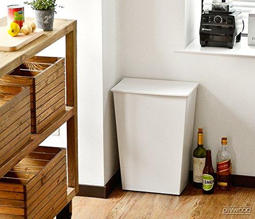 Kcud Simple Wide [Gray] Trash Can with Lid