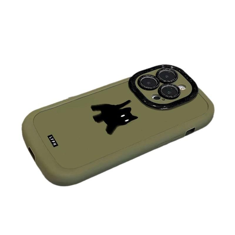 Stun Little Black Cat Suitable for Apple 15 Promax Mobile Phone Case Iphone13 Huawei Nova12 Glory Vivoop