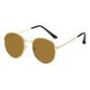 Anti-Blue Light Fashion Oval Frame Sunglasses Retro Circular Trendy Men's and Women's Metal Shades Anti-UV400 Full Rim Glasses