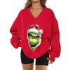 Women's Loose And Comfortable Letter V-neck Sportswear Long-sleeved Sweatshirt Daily Matching Clothes