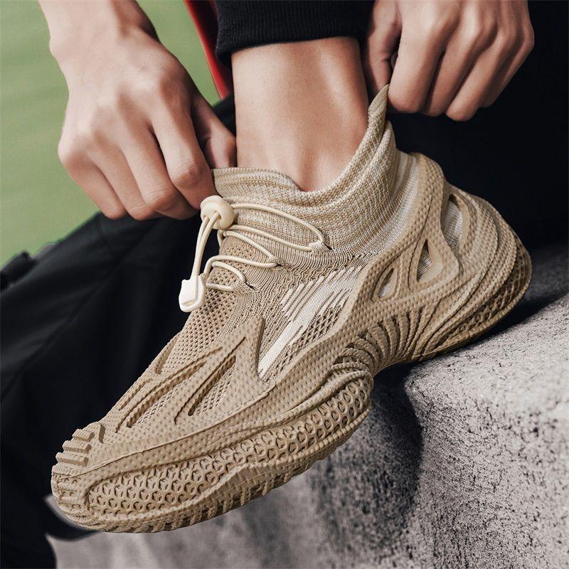 Flying socks shoes summer men's mesh breathable high-end outdoor sports non-slip casual shoes large size men's shoes