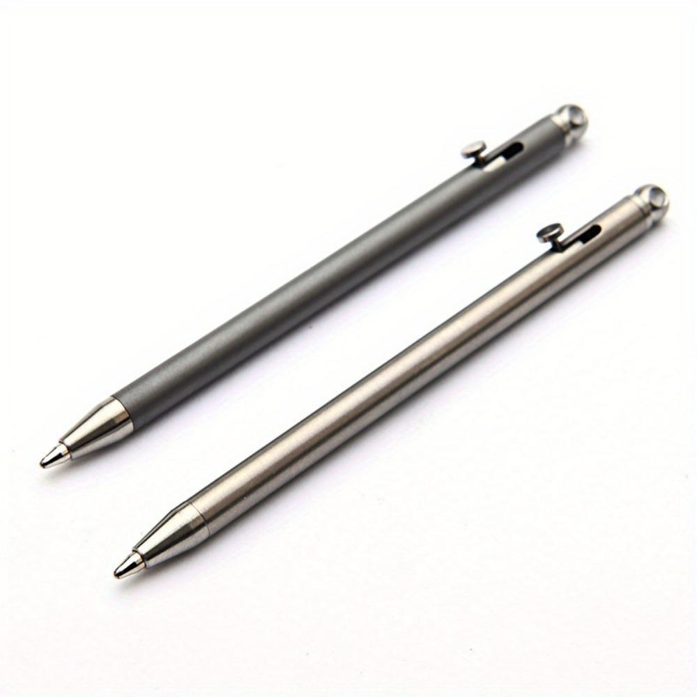 Pure Titanium Mini Compact Gun Bolt Pen Portable Keychain Pen Portable Travel Metal Ballpoint Pen Signing Party Gifts for Guests