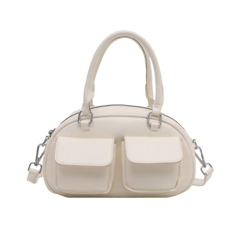 Korean version of trendy niche design underarm baguette bag women's 2025 autumn new shoulder Boston bag bowling bag