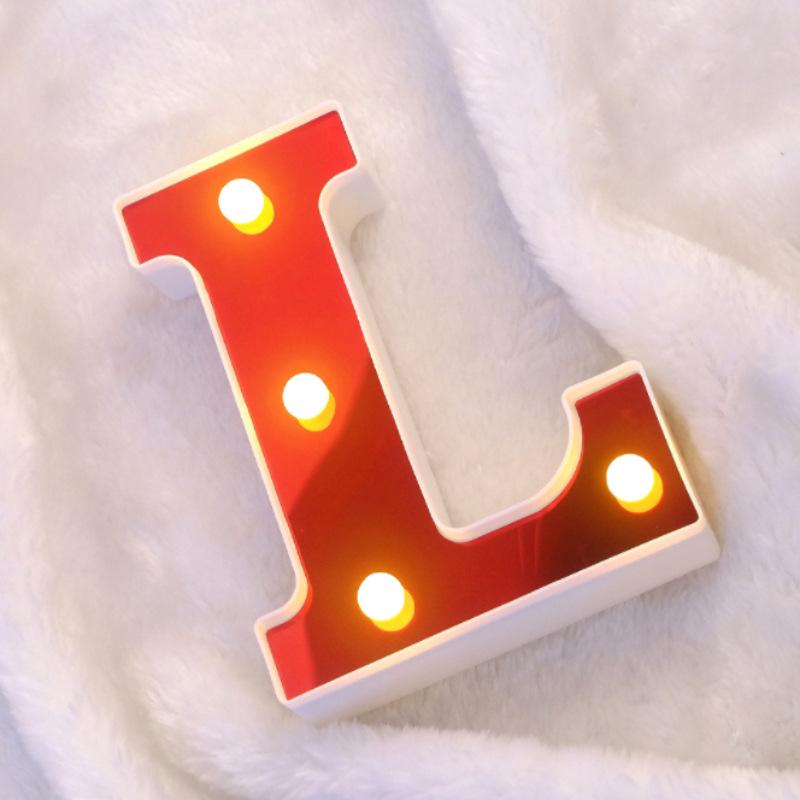 

26 LED Alphabet Fairy Lights for Weddings, Birthdays, Proposals, Confessions, and Night Decor 16CM with Red Letters