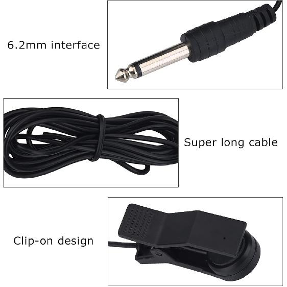 Clip On MicrophoneInstrument PickupTuner Vocal Pickup, Portable Pickup Microphone Universal Tuner Vocal Pick Up Tuner MicrophonePickups & Pickup