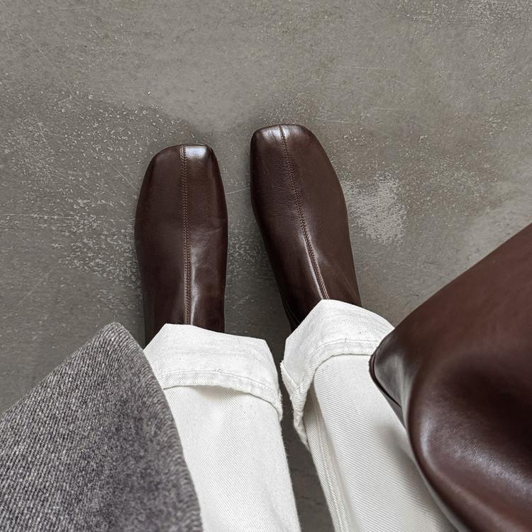 Winter thin boots women's 2025 new square head thick heel suede short boots versatile high heel Internet celebrity thin bare boots