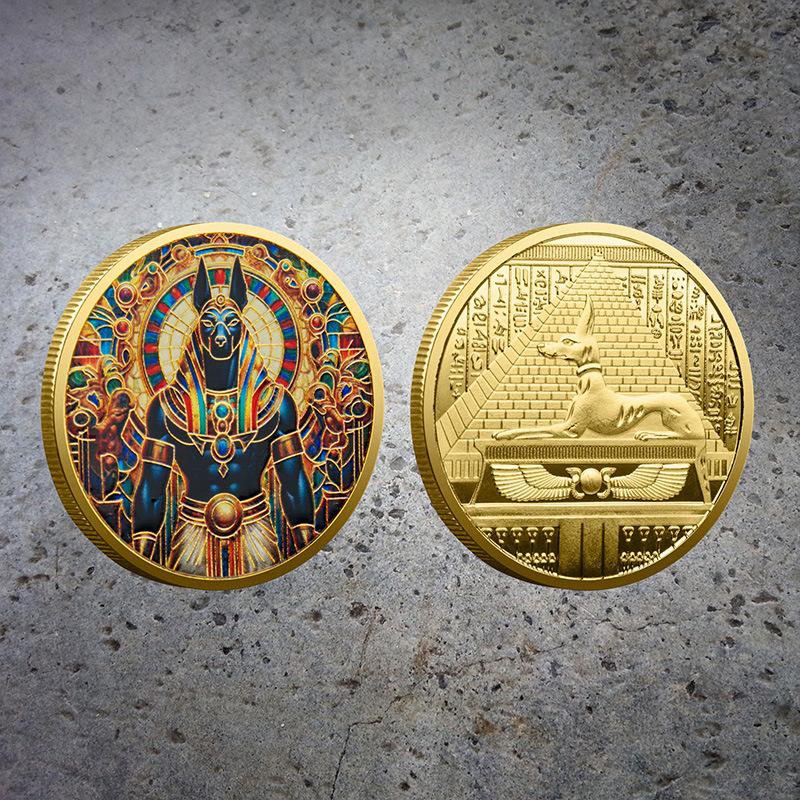 

Doghead God Anubis Commemorative Coin Souvenir Ancient Egyptian Death Guardian Commemorative Coin
